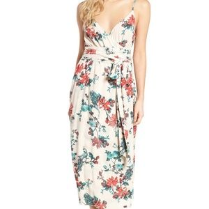 Hinge Floral Printed Wrap Maxi Dress Size Medium